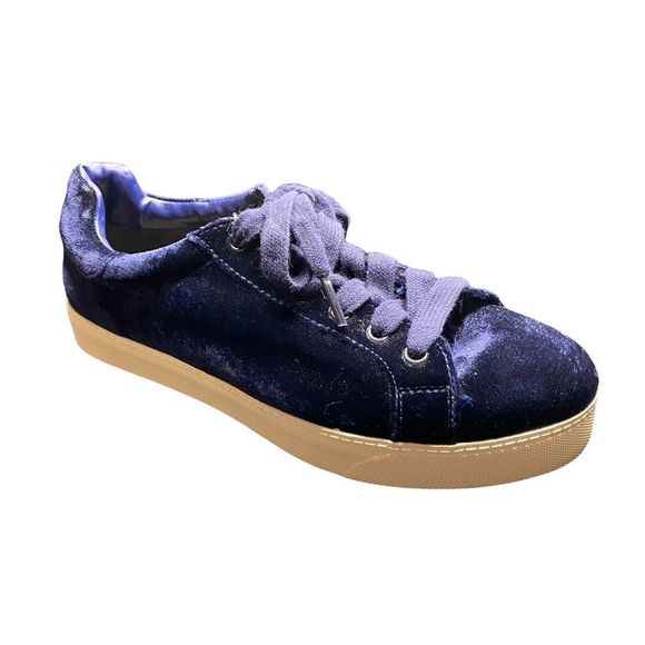 Circus by Sam Edelman Caprice Navy Velvet Lace-Up Sneakers | Size 8 - Picture 5 of 7
